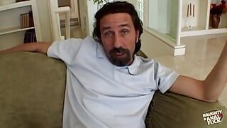 Cute Brunette Turns Lustful and Lets Three Cocks Creampie Her Asshole After the Hardcore Foursome